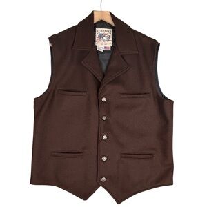 Schaefer Wool Blend Vest Mens XL Brown Cattle Baron Style 805 Western USA